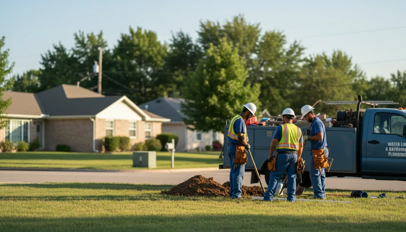 Residential water line and bathroom plumbing service in Kent, WA